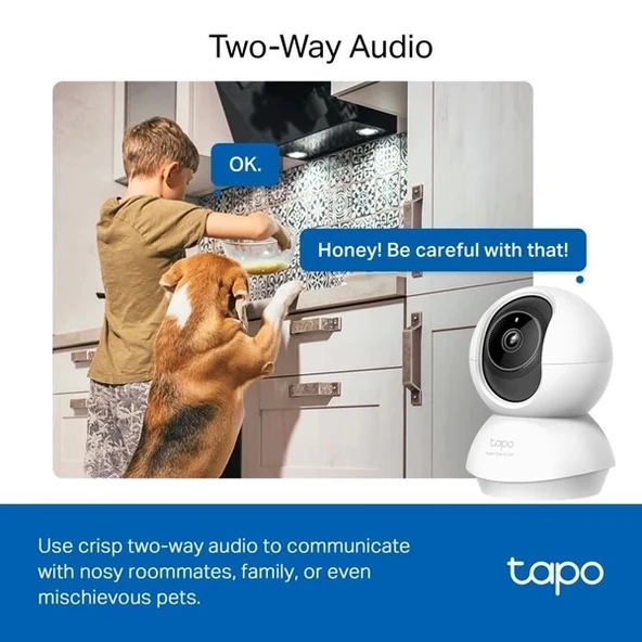 TP-LINK 5MP Tapo C230 Pan/Tilt AI Ev Güvenlik Wi-Fi Kamera - 6