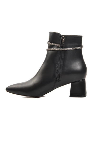 Aspor Siyah Poliüretan Kadın Topuklu Bot - Resim 2