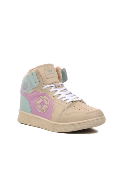 Walkway Bej Lila Yeşil Unisex Hi Sneaker - Resim 3