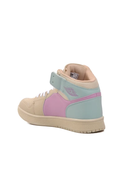 Walkway Bej Lila Yeşil Unisex Hi Sneaker - Resim 4
