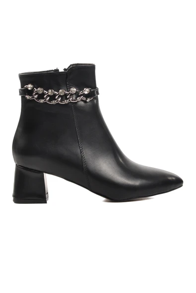 Aspor Siyah Poliüretan Kadın Topuklu Bot ürün görseli