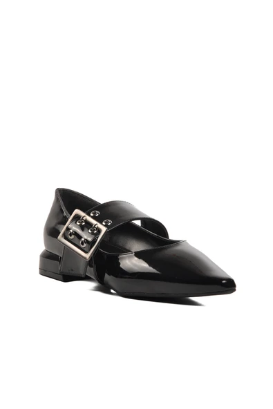 Aspor Siyah Rugan Kadın Abiye Ayakkabı - 3