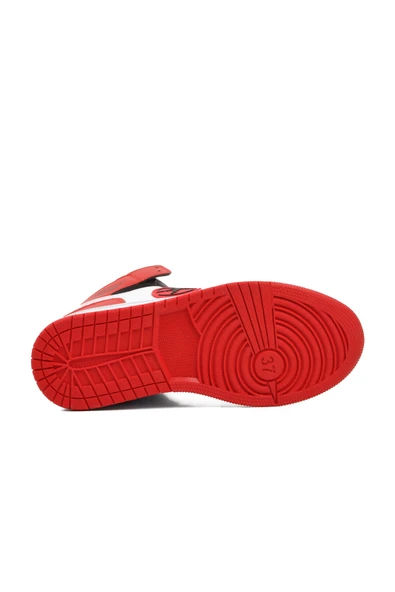 Walkway Siyah Beyaz Kırmızı Unisex Hi Sneaker - 5