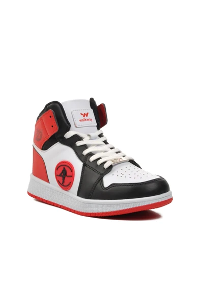 Walkway Siyah Beyaz Kırmızı Unisex Hi Sneaker - 3