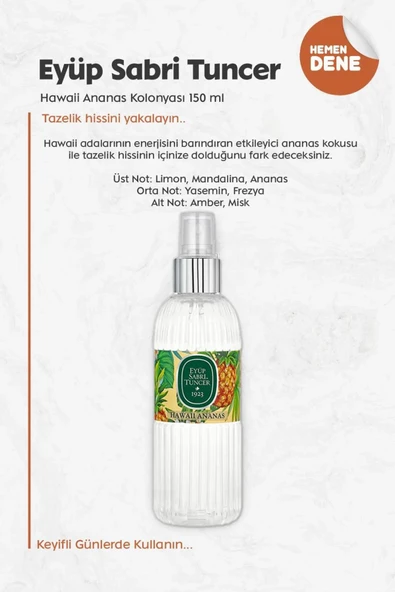 Hawaii Ananas Kolonyası 150 ML 7 AL 6 ÖDE ve ROSIE Hediye - Resim 2