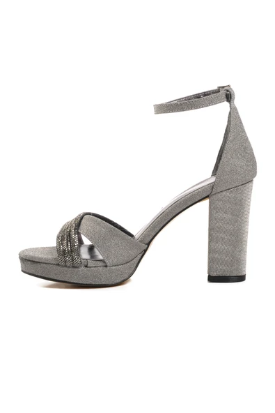 Aspor Gri Gümüş Platin Kadın Abiye Ayakkabı - 2