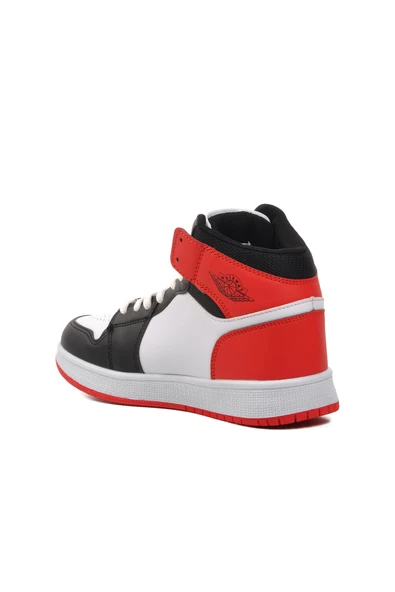 Walkway Siyah Beyaz Kırmızı Unisex Hi Sneaker - 4