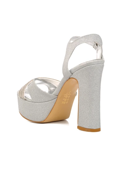 Aspor Gümüş Gri Kadın Abiye Ayakkabı - 4