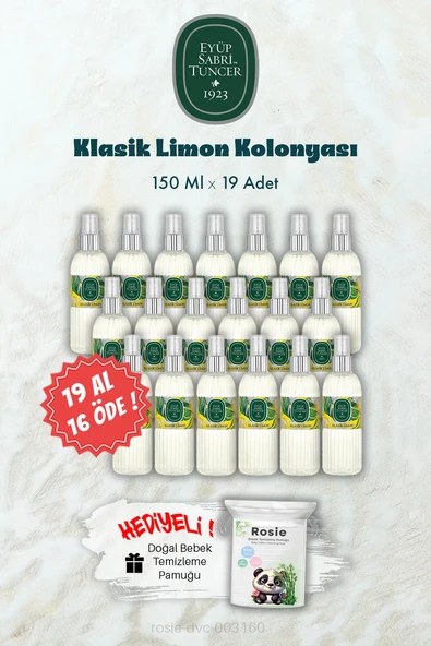 Klasik Limon Kolonyası 19 AL 16 ÖDE 150 ML ve ROSIE Hediye ürün görseli