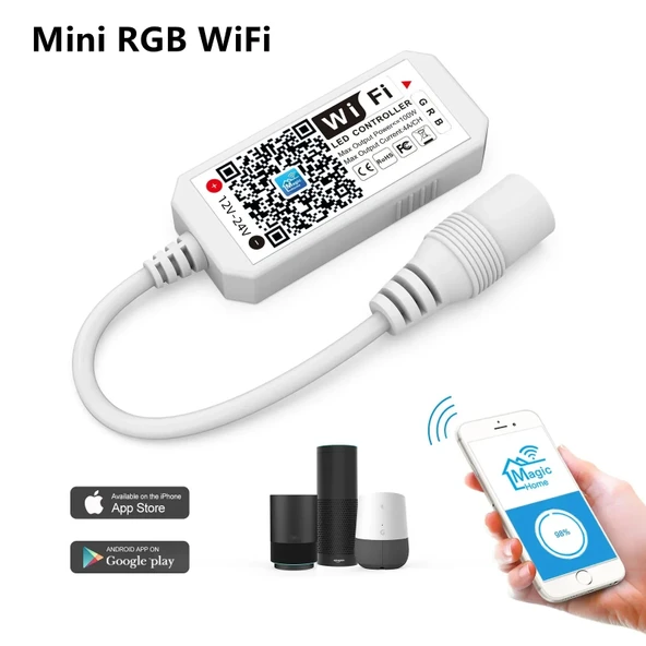 Wifi RGB LED kontrol cihazı DC 100W 4A 5-24V Magic Home uzaktan kumandalı kontrol App uygulama IOS/Android