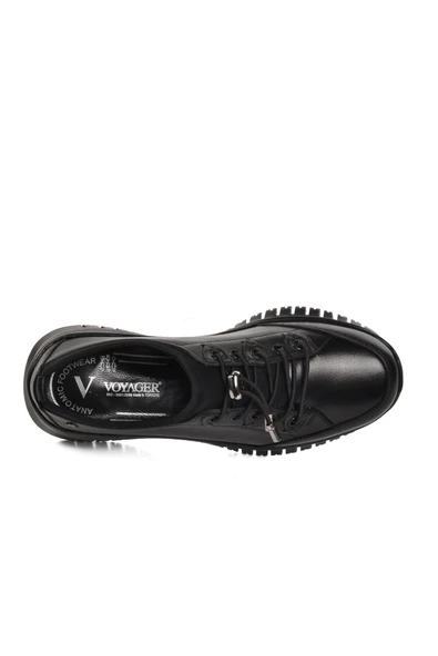 Voyager Siyah Kadın Hakiki Deri Günlük Ayakkabı - Resim 4