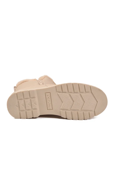 Aspor Bej İçi Kürklü Kadın Biker Bot - Resim 5