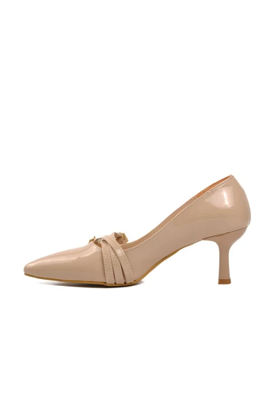 Aspor Nude Nut Rugan Kadın Topuklu Stiletto Ayakkabı - 2