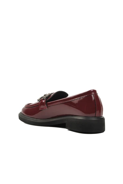 Aspor Bordo Rugan Kadın Günlük Loafer Ayakkabı - 4