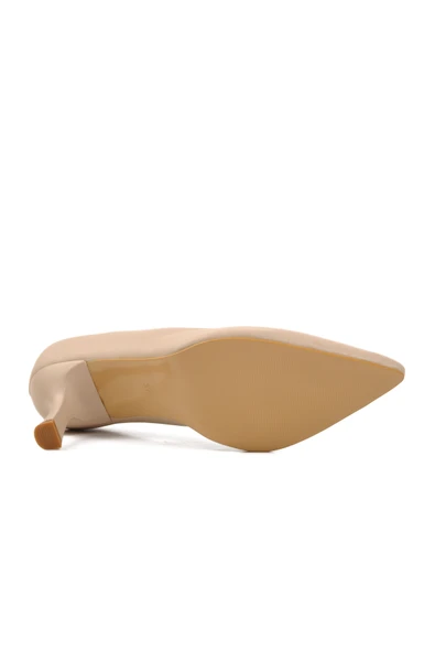 Aspor Bej Cilt Kadın Topuklu Stiletto Ayakkabı - 5