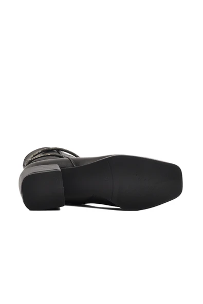 Aspor Siyah Cilt Kadın Topuklu Bot - Resim 5