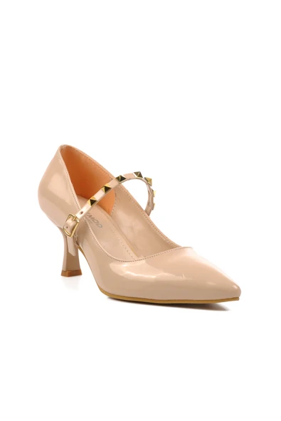 Aspor Nude Nut Rugan Kadın Topuklu Stiletto Ayakkabı - 3