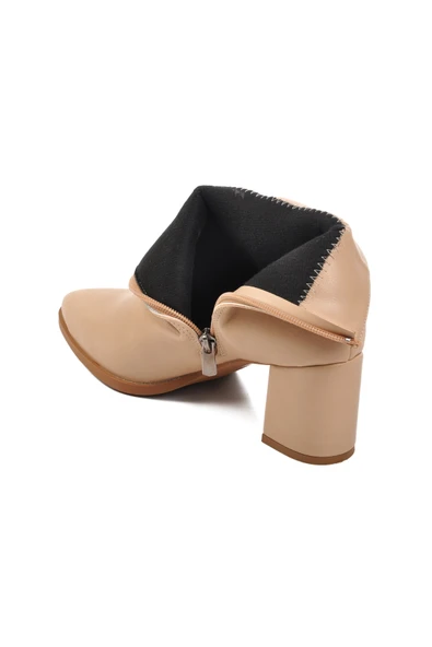 Aspor Bej Cilt Kadın Topuklu Bot - Resim 4