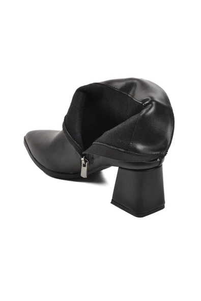 Aspor Siyah Cilt Kadın Topuklu Bot - 4