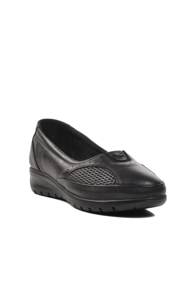 Voyager Siyah Kadın Hakiki Deri  Düz Rahat Günlük Ayakkabı - Resim 3