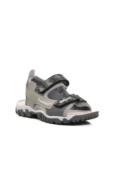 Aspor Gri Kamuflaj Erkek Çocuk Düz Sandalet - 3
