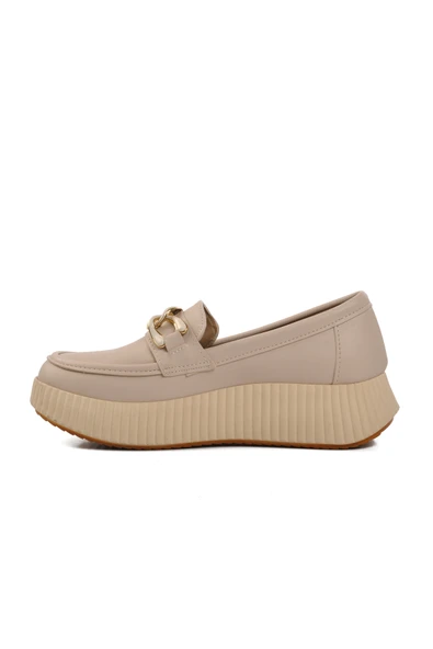 Aspor Bej Ten Cilt Kadın Düz Rahat Günlük Ayakkabı - Resim 2