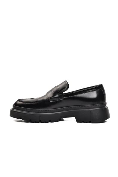 Aspor Siyah Geniş Kalıp Erkek Loafer Ayakkabı - 2
