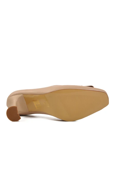 Aspor Bej Cilt Kadın Topuklu Ayakkabı - Resim 5