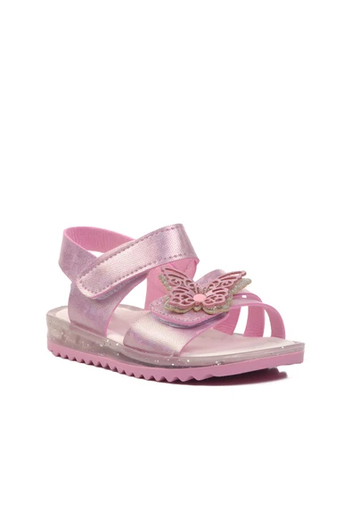 Aspor Pembe Simli Bebek Düz Sandalet - 3