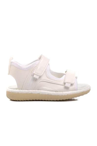 Aspor Beyaz Erkek Çocuk Düz Sandalet