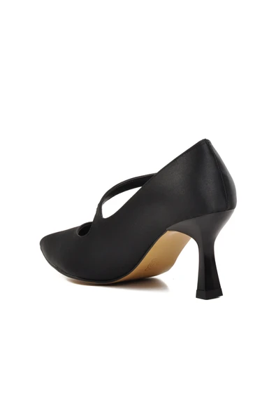 Aspor Siyah Saten Kadın Topuklu Stiletto Ayakkabı - 4