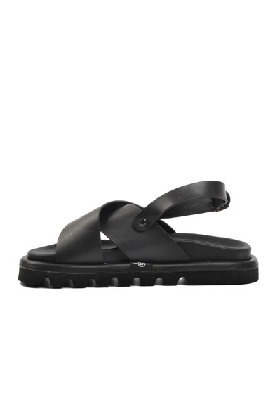 Aspor Siyah Kadın Düz Sandalet - Resim 2