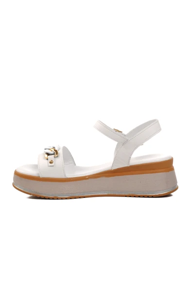 Voyager Beyaz Kadın Düz Sandalet - 2
