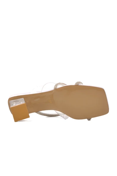 Venüs Beyaz Kadın Topuklu Terlik - 5