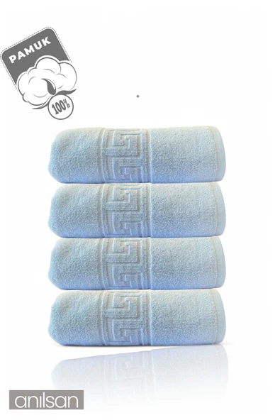 4'lü Greek Mavi Banyo Havlusu - 70x140 Cm, 490 Gr, %100pamuk, Spa Ve Otel Havlusu - 2