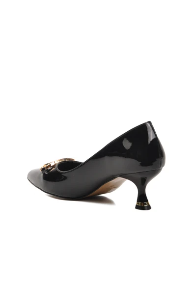 Aspor Siyah Rugan Kadın Topuklu Stiletto Ayakkabı - 4