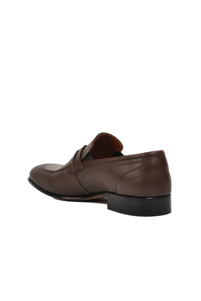 Aspor Kahve Hakiki Deri Erkek Loafer Ayakkabı Premium - 4