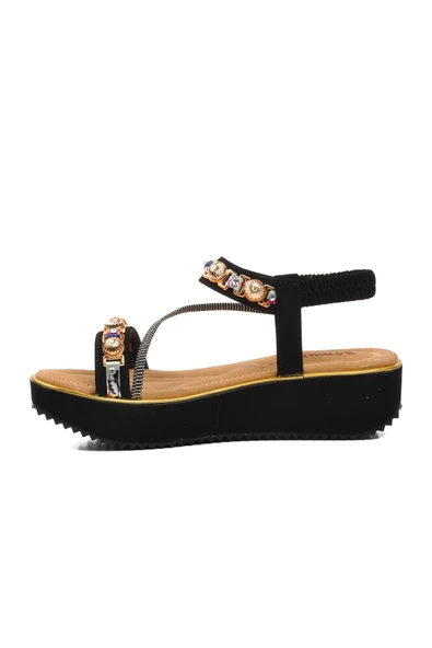 Voyager Siyah Kadın Düz Sandalet - 2