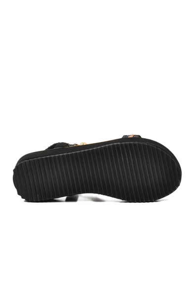 Voyager Siyah Kadın Düz Sandalet - 5