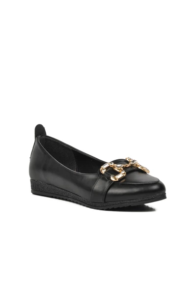 Aspor Siyah Kadın Düz Rahat Günlük Ayakkabı - Resim 3