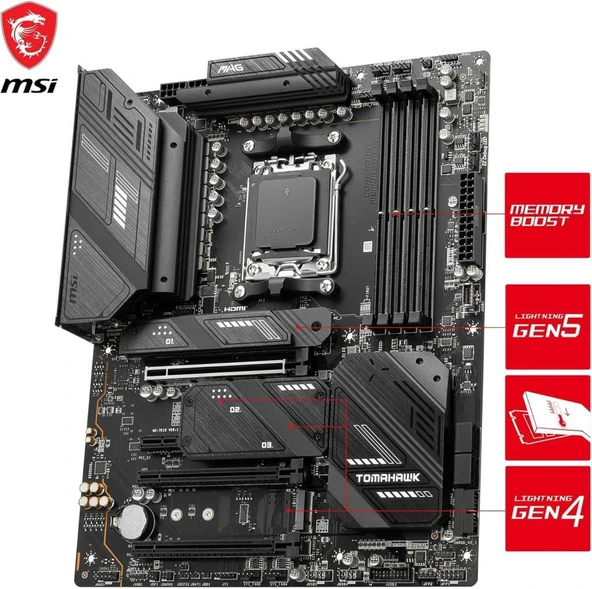 MSI Mag X670E Tomahawk Wi-Fi AMD AM5 DDR5 ATX Anakart Teşhir - Resim 6