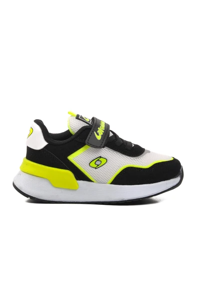 Aspor Siyah Beyaz Fosfor Sarı Çocuk Spor Ayakkabı