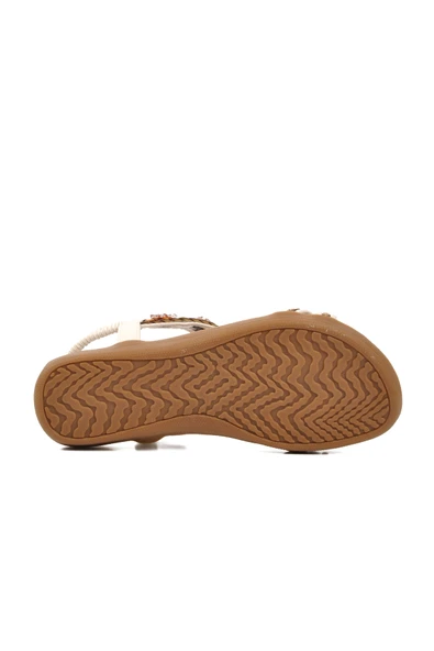 Voyager Beyaz Kadın Düz Sandalet - 5