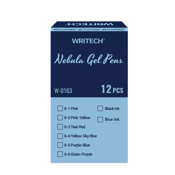 WRITECH W-0163 SOFT GRIP NEBULA MAVİ JEL KALEM - 96'LI STAND - 2
