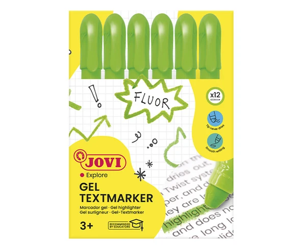JOVI 1818 JEL STİK FOSFORLU KALEM YEŞİL - 12'Lİ KUTU - 2