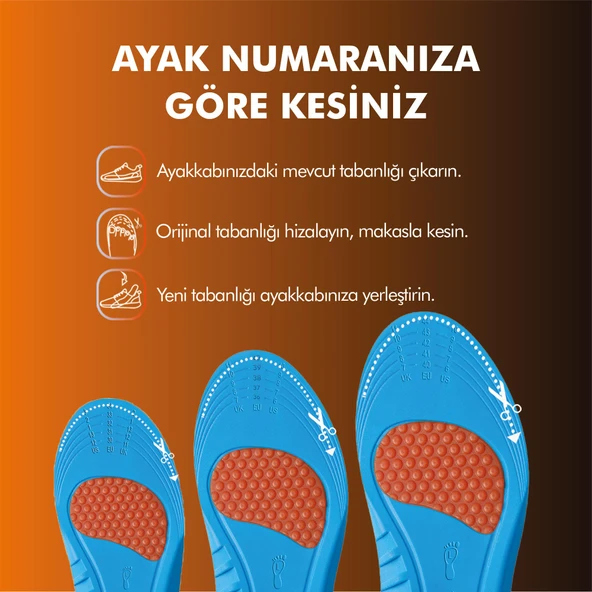 OS204 | Memory ve Jel Ortopedik, Masaj Etkili, Hafızalı, Yumuşak, Ekstra Konfor Günlük İç Tabanlık - Resim 7