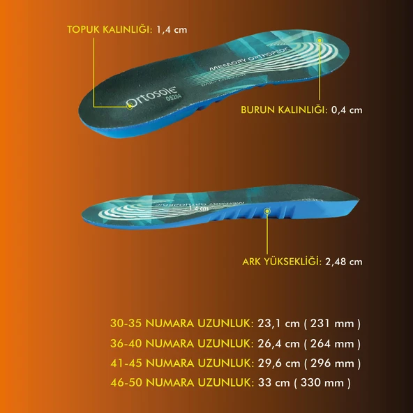 OS204 | Memory ve Jel Ortopedik, Masaj Etkili, Hafızalı, Yumuşak, Ekstra Konfor Günlük İç Tabanlık - Resim 6