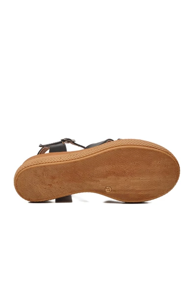 Aspor Siyah Kadın Düz Sandalet - Resim 5