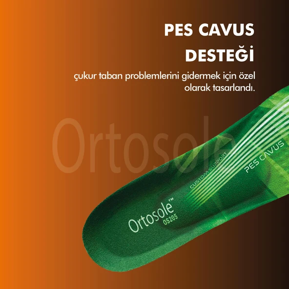 OS205 | Çukur Taban için Ortopedik, Ark ve Jel Destekli, Darbe Emici Pes Cavus İç Tabanlık - 6