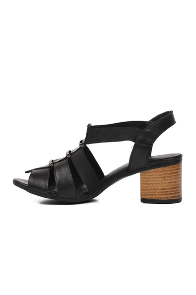 Venüs Siyah Kadın Topuklu Sandalet - 2